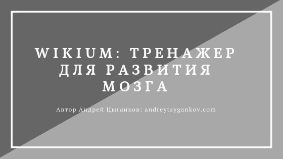 Викиум: зачем нужен Викиум: тренажер для развития мозга